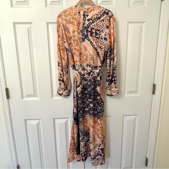 Soft Surroundings Nassau Floral Belted Patchwork Satin Maxi Dress - Picture 5 of 15